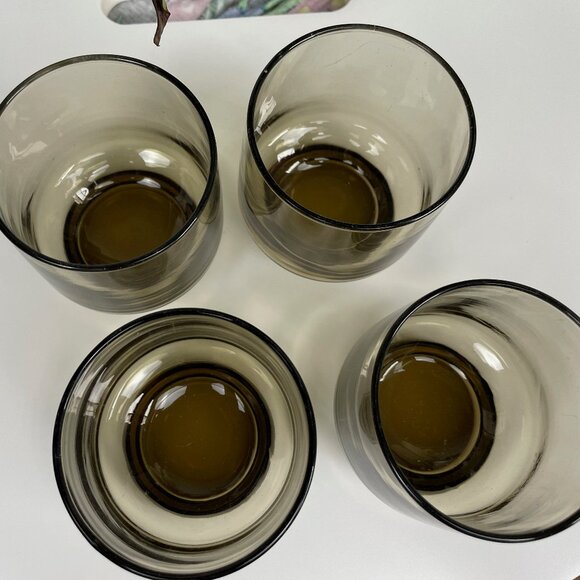 Libbey - Vintage Set of 4 Smoked Tawny Bar Glasses - Picture 2 of 6
